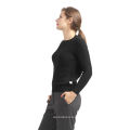 Новый продажа простой дизайн серый длинные рукава свитер девушки свитера